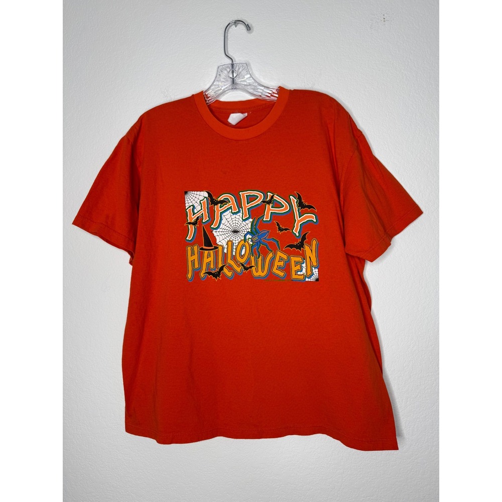 Vintage 1997 Happy Halloween Orange T-Shirt Orange F&M Expressions USA Mens Sz L